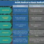 Diferencia entre radical ácido y radical básico.
